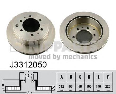 J3312050 Nipparts disco de freno trasero