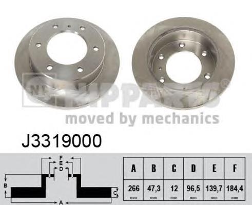 Disco de freno trasero J3319000 Nipparts