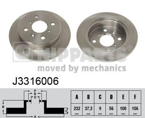 Disco de freno, eje trasero para Daihatsu Move (G3)