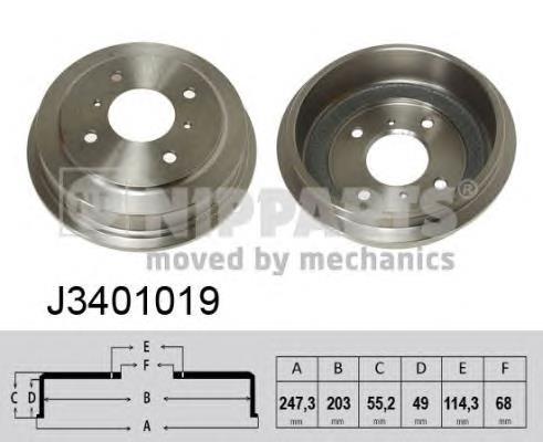 Freno de tambor trasero J3401019 Nipparts