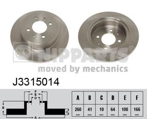 J3315014 Nipparts disco de freno trasero