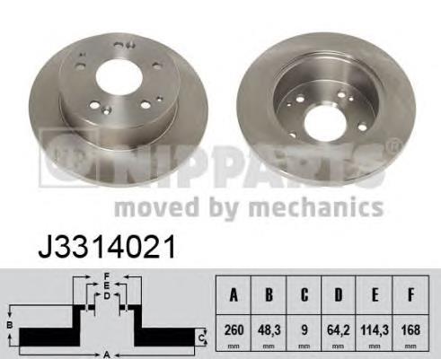 Disco de freno trasero J3314021 Nipparts