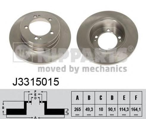 Disco de freno trasero J3315015 Nipparts