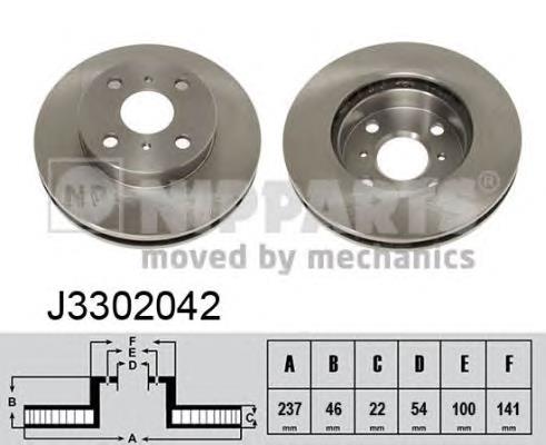 Freno de disco delantero J3302042 Nipparts