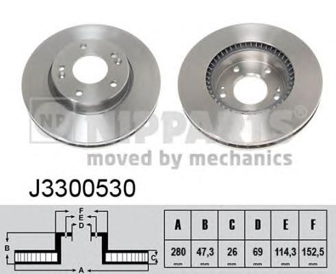 Disco de freno delantero Nipparts J3300530