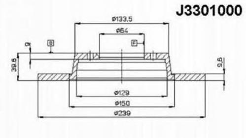 Freno de disco delantero J3301000 Nipparts