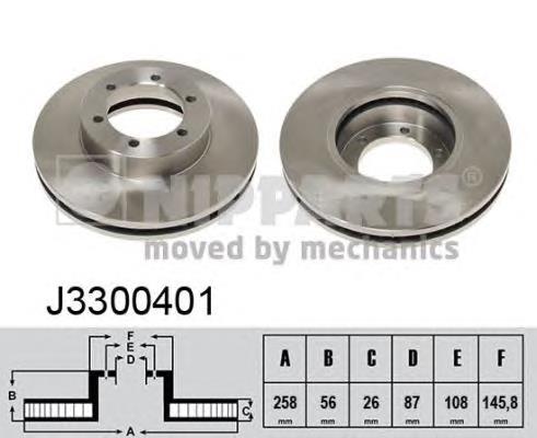 Freno de disco delantero J3300401 Nipparts