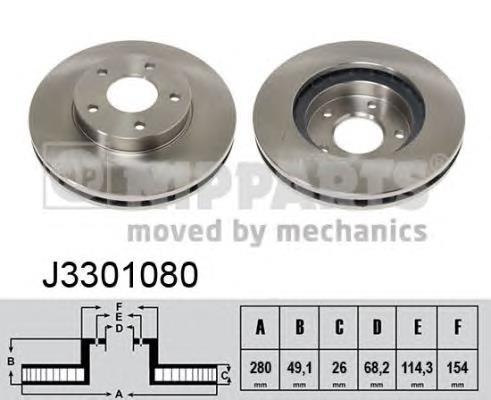 Freno de disco delantero J3301080 Nipparts