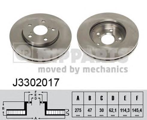 Freno de disco delantero J3302017 Nipparts