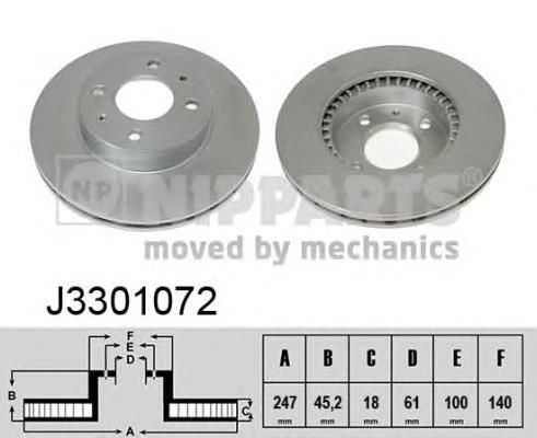 J3301072 Nipparts freno de disco delantero