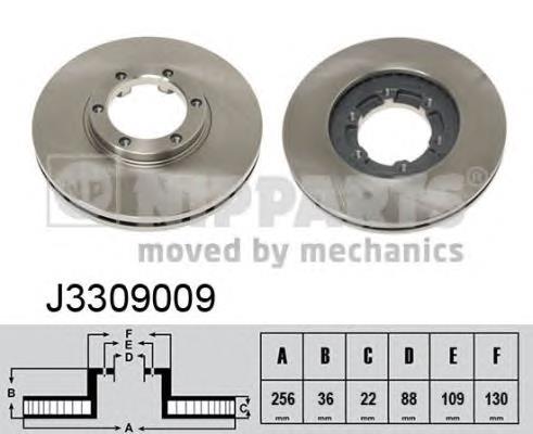 J3309009 Nipparts disco de freno delantero