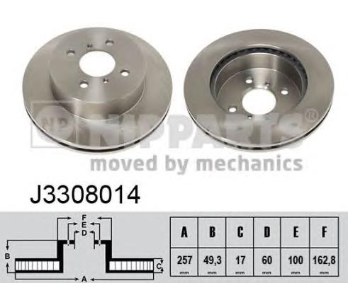 J3308014 Nipparts freno de disco delantero