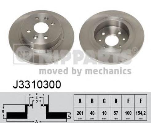 Disco de freno trasero J3310300 Nipparts