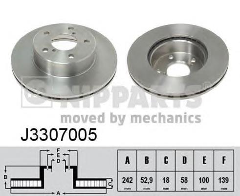 Freno de disco delantero J3307005 Nipparts