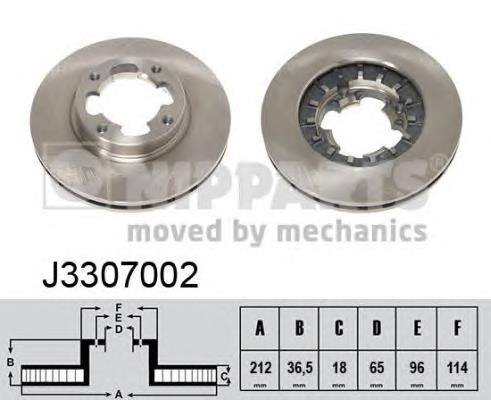 Freno de disco delantero J3307002 Nipparts