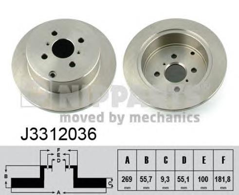 Disco de freno trasero DP218 Japan Parts