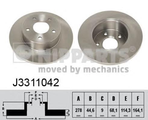 Disco de freno trasero Nipparts J3311042 precio, desde 36,07 EUR