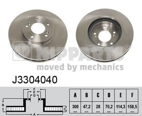 Freno de disco delantero J3304040 Nipparts