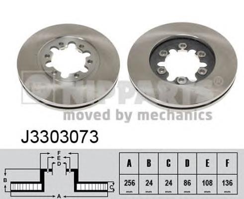 Disco de freno delantero Nipparts J3303073