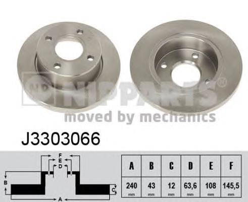 Freno de disco delantero J3303066 Nipparts