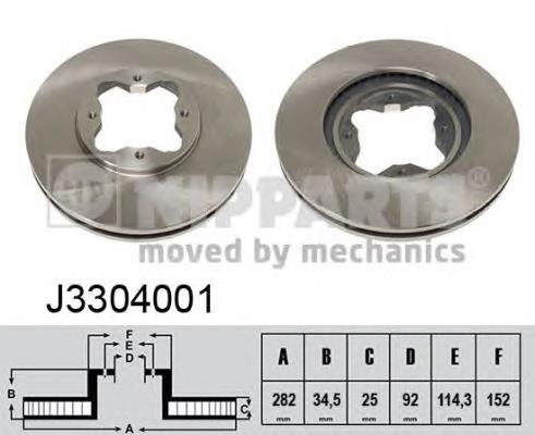 J3304001 Nipparts freno de disco delantero