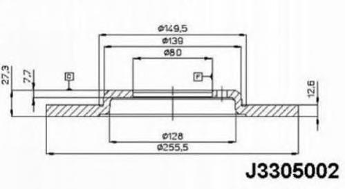 J3305002 Nipparts freno de disco delantero