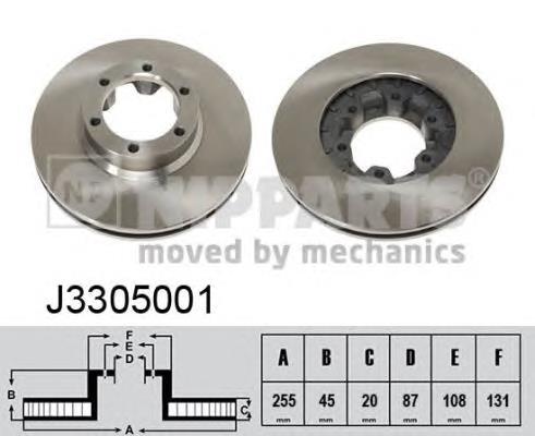 J3305001 Nipparts freno de disco delantero