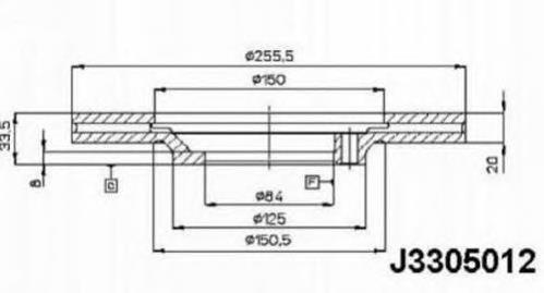 J3305012 Nipparts freno de disco delantero