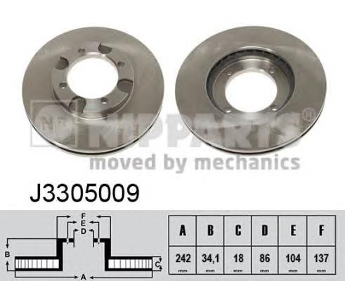 Freno de disco delantero J3305009 Nipparts