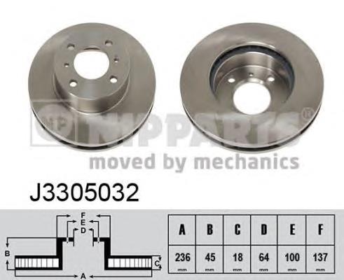 J3305032 Nipparts freno de disco delantero