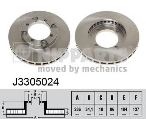 Freno de disco delantero J3305024 Nipparts