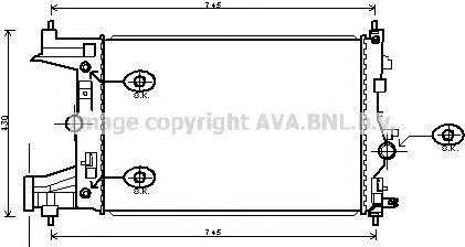 OL2545 AVA radiador refrigeración del motor