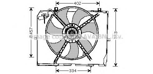 MS7503 AVA difusor de radiador, ventilador de refrigeración, condensador del aire acondicionado, completo con motor y rodete