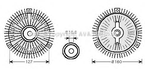 Embrague, ventilador del radiador MSC488 AVA