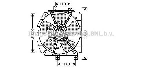 Difusor de radiador, ventilador de refrigeración, condensador del aire acondicionado, completo con motor y rodete MZ7523 AVA