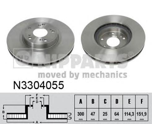 Freno de disco delantero N3304055 Nipparts