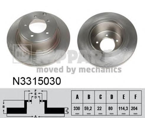 Disco de freno trasero Nipparts N3315030 precio, desde 51,59 EUR