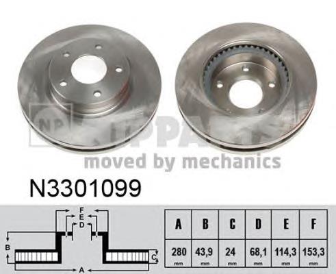 N3301099 Nipparts freno de disco delantero