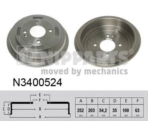 Freno de tambor trasero N3400524 Nipparts