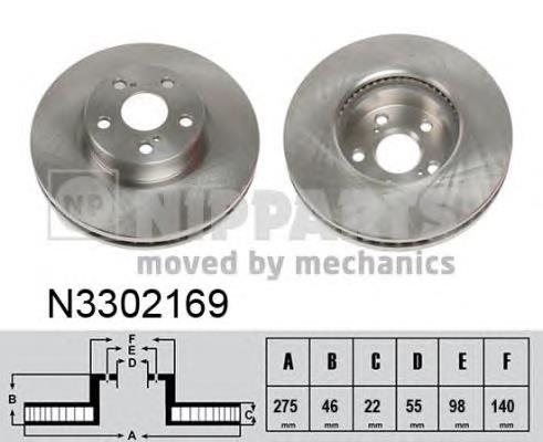 N3302169 Nipparts freno de disco delantero