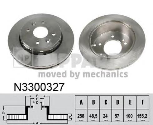 N3300327 Nipparts freno de disco delantero