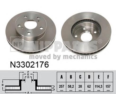 Freno de disco delantero N3302176 Nipparts