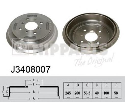 Freno de tambor trasero J3408007 Nipparts