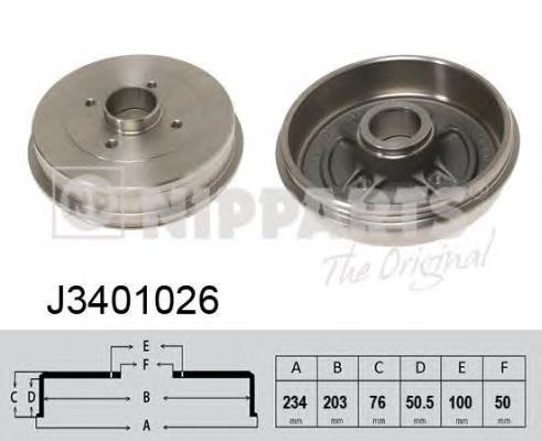 Tambor de freno trasero Nipparts J3401026 precio, desde 47,62 EUR