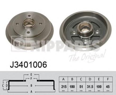 Freno de tambor trasero J3401006 Nipparts