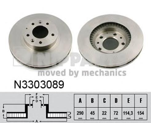 N3303089 Nipparts freno de disco delantero