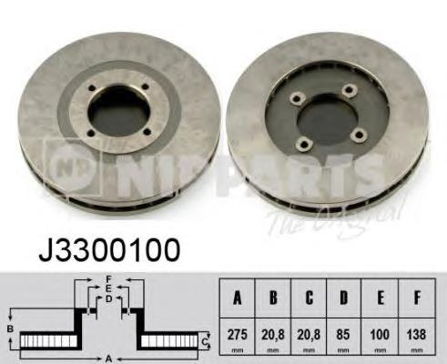 Disco de freno delantero DI028 Japan Parts