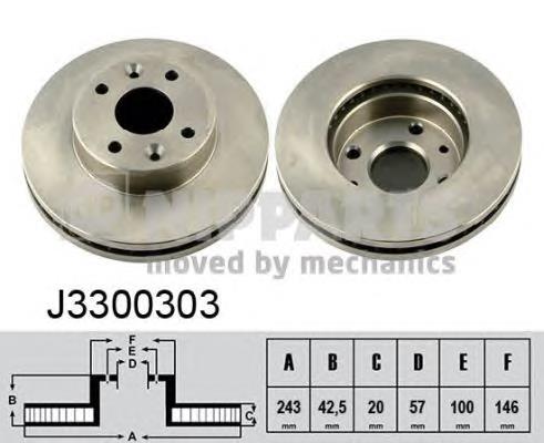 J3300303 Nipparts freno de disco delantero