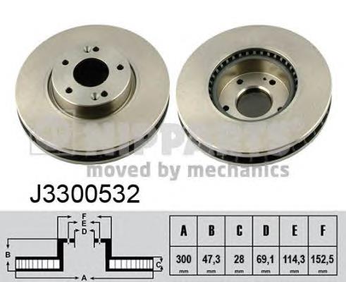 J3300532 Nipparts freno de disco delantero