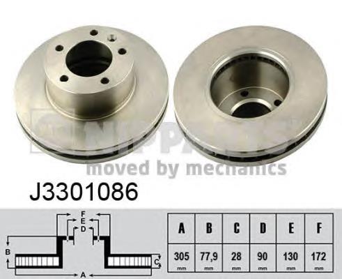 Disco de freno delantero Nipparts J3301086